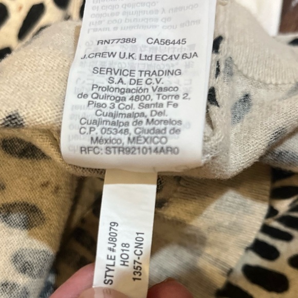J. Crew Mercantile Animal Print Cotton Lightweight Pullover Sweater Black Sz XS - Picture 9 of 10